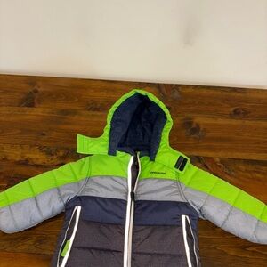 London Fog Lime and Charcoal Hooded Jacket